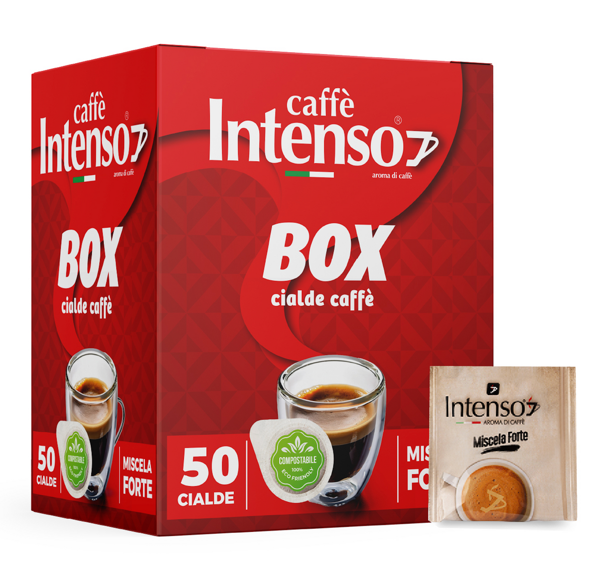 50 Cialde Caffè Intenso – Miscela Forte 100% Robusta