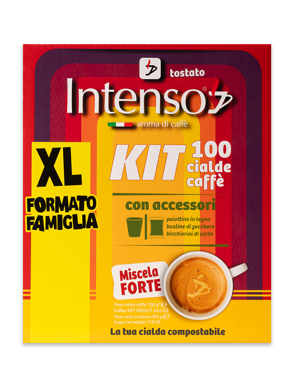 100 Cialde Caffè Intenso Miscela Forte con Accessori