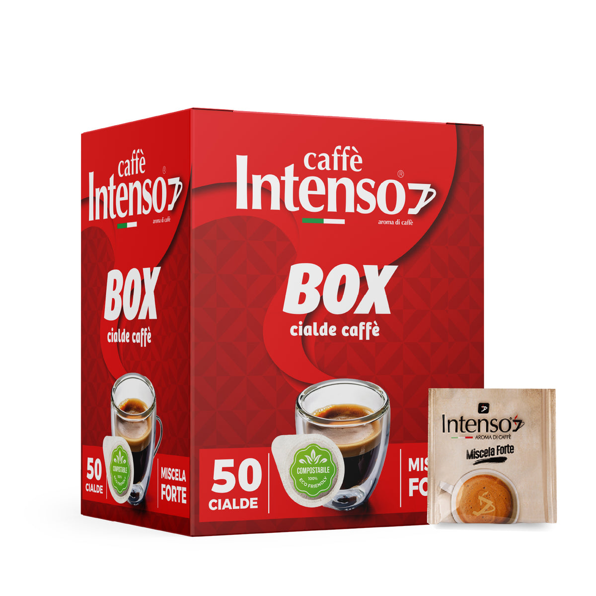 50 Cialde Caffè Intenso – Miscela Forte 100% Robusta