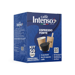 50 Intenso coffee capsules - Dolce Gusto compatible with accessories - Strong Blend